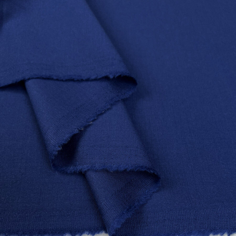 Super Smart Blue Wool Elastane Stretch Suiting Fabric Fold