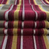 Super Trouper Stiped Velour Burgundy Black Beige Acrylic Polyester Viscose Kanecaron Furnishing Fabric