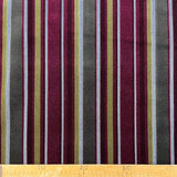 Super Trouper Stiped Velour Burgundy Black Beige Acrylic Polyester Viscose Kanecaron Furnishing Fabric Ruler