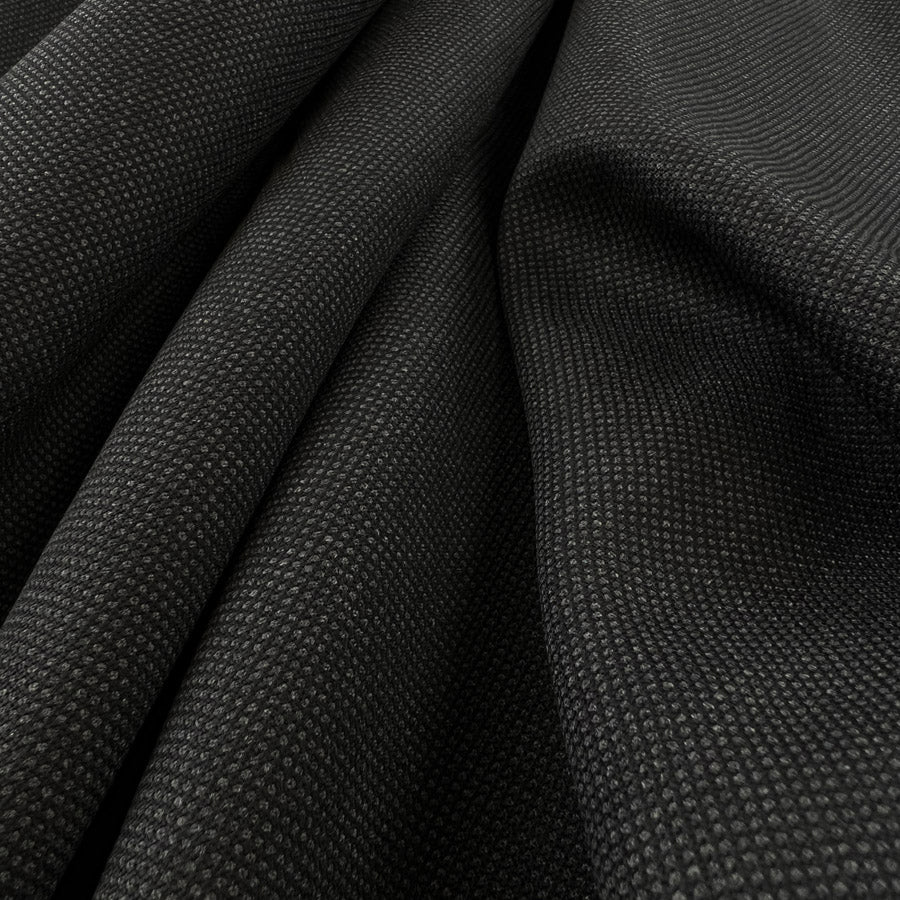 Superfine Wool Suiting Fabric Black Omega