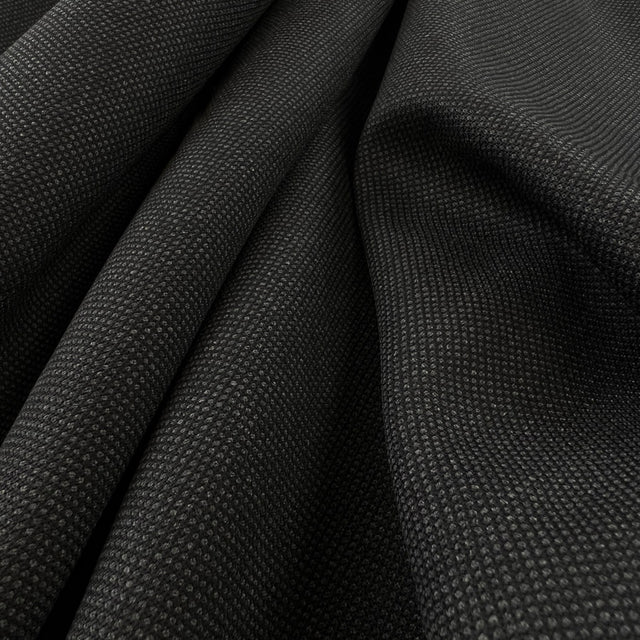 Superfine Wool Suiting Fabric Black Omega
