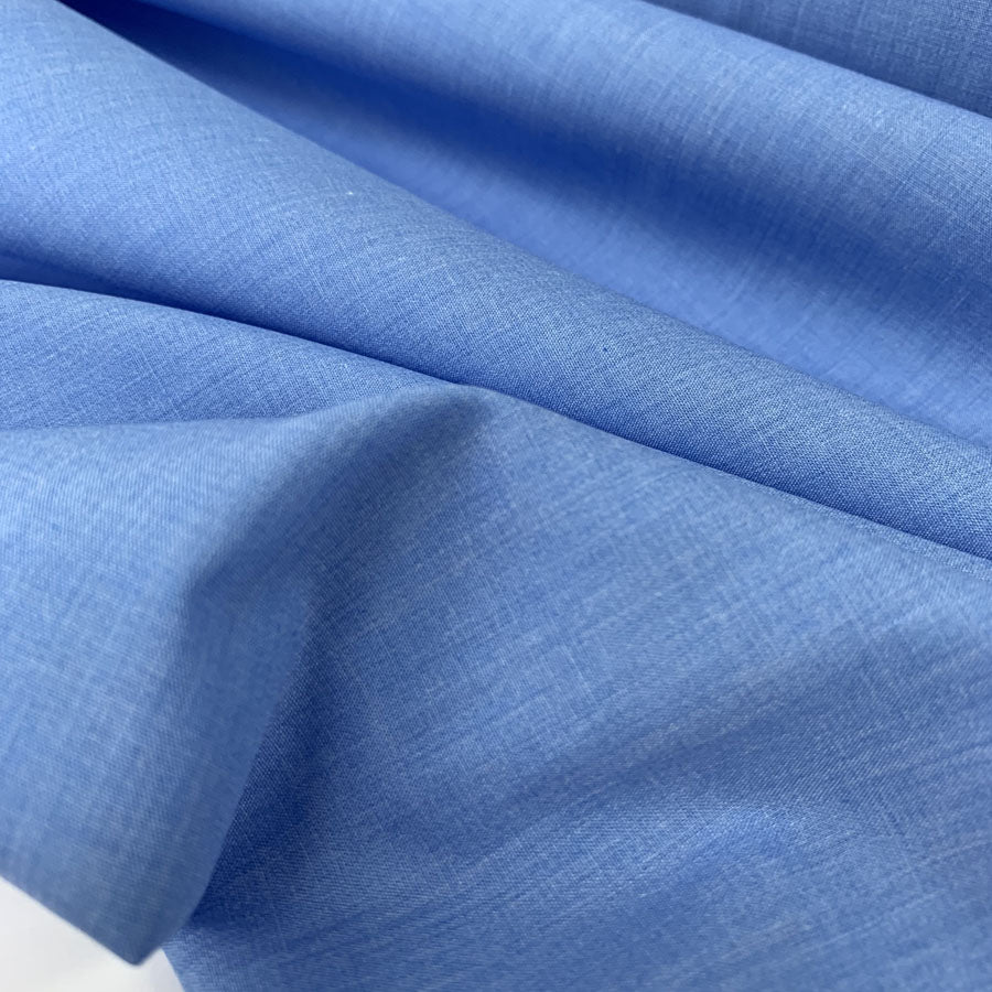 Superior Quality Poly Cotton Denim Blue White Blue Plain Poly Cotton Fabric Close Up Fabric Photo