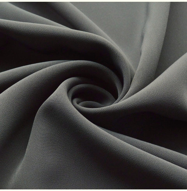 Superior Satin Crepe Grey Polyester Crepe Dress Garments Fabric Cud2