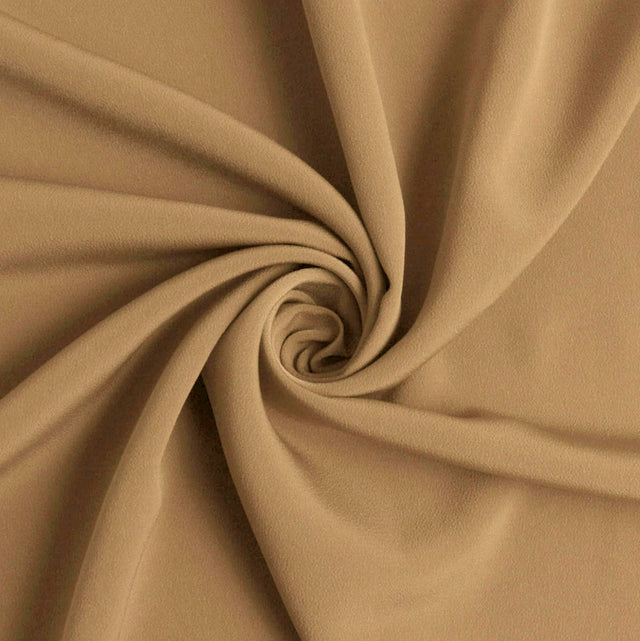 Superior Satin Crepe Polyester Camel Crepe Dress Fabric Fabric Drape Close Up Photo