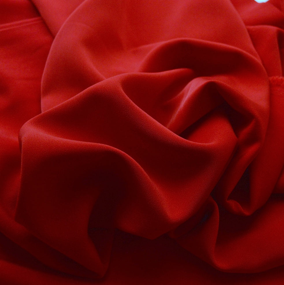 Superior Satin Crepe Red Red Superior Satin Crepe Dress Fabric Cu