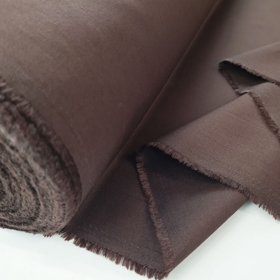 Superior Quality Plain Poly Cotton Fabric Brown Roll