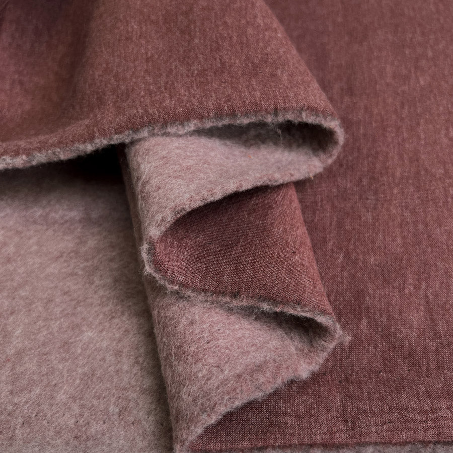 Superior Sweatshirt Burgundy Marl Cotton Polyester Knitted Jersey Heavy Jogger Fabric Fold