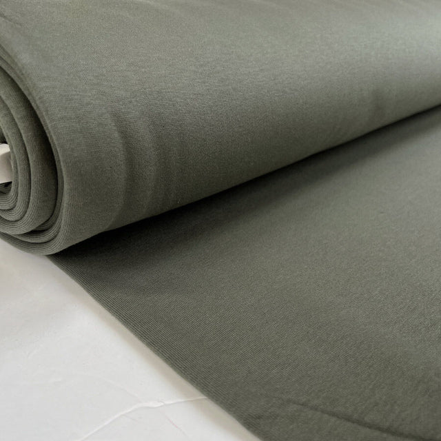 Superior Sweatshirt Khaki Green Cotton Polyester Knit Fabric Bolt