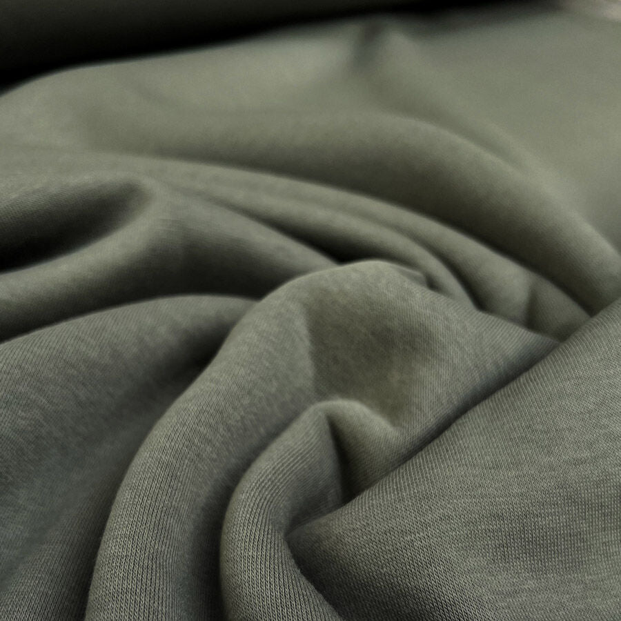Superior Sweatshirt Khaki Green Cotton Polyester Knit Fabric