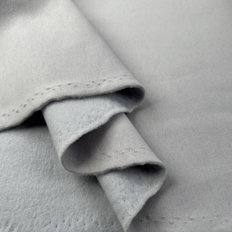 Superior Sweatshirt Palest Grey Cotton Polyester Soft Knit Fabric Fold