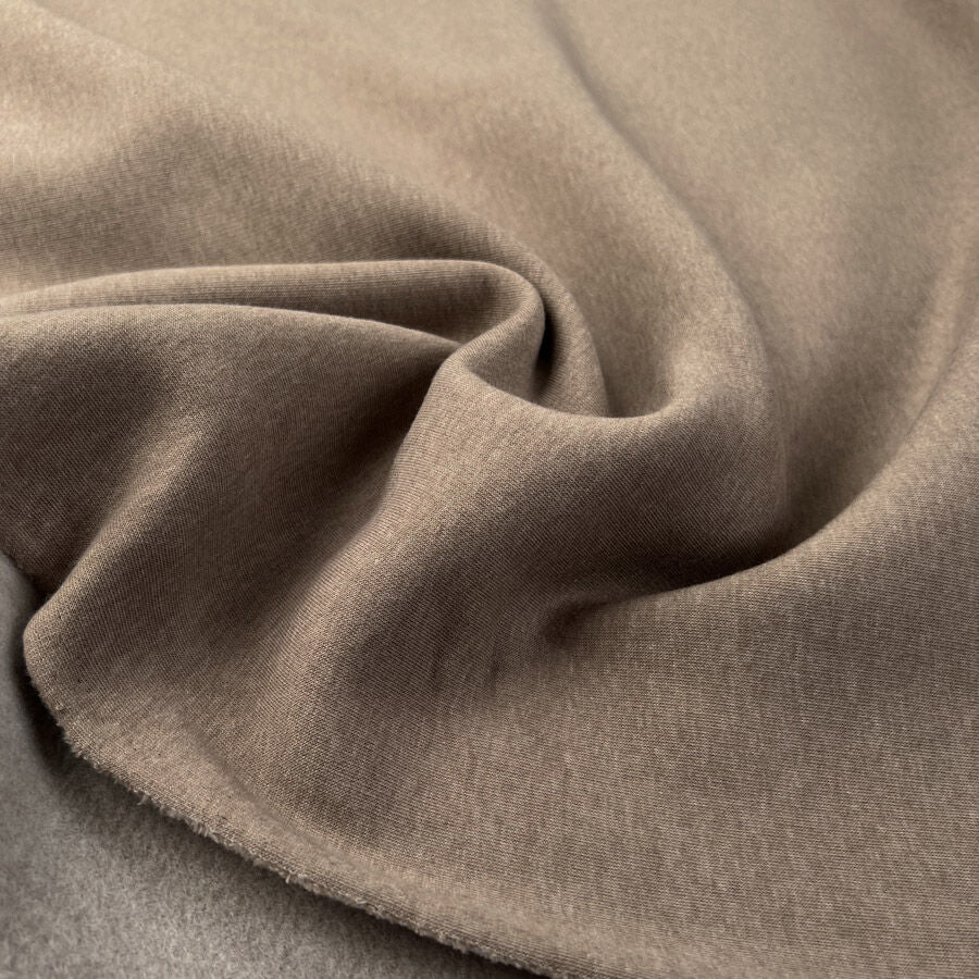 Superior Sweatshirt Taupe Marl Cotton Polyester Brown Soft Knit Fabric