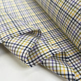 Supershirt Albert Cotton Small Check Yellow White Purple Green Shirting Fabric Fold