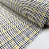 Supershirt Albert Cotton Small Check Yellow White Purple Green Shirting Fabric Roll
