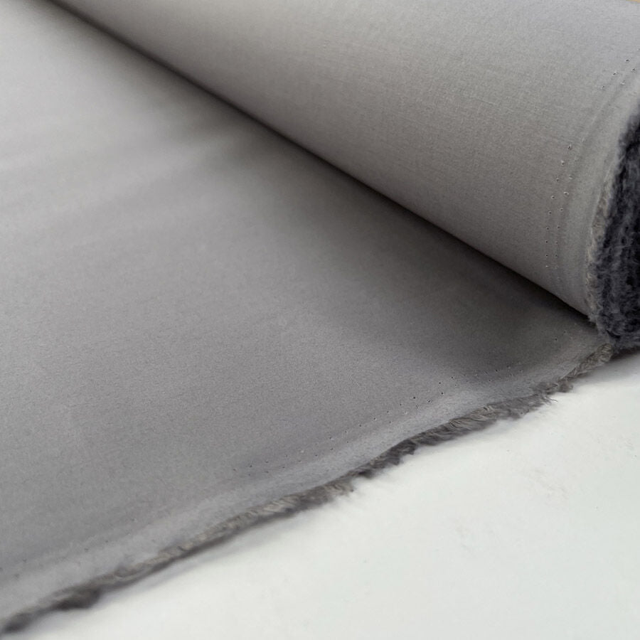 Supersonic Grey Pima Cotton Lawn Plain Woven Shirting Fabric Roll
