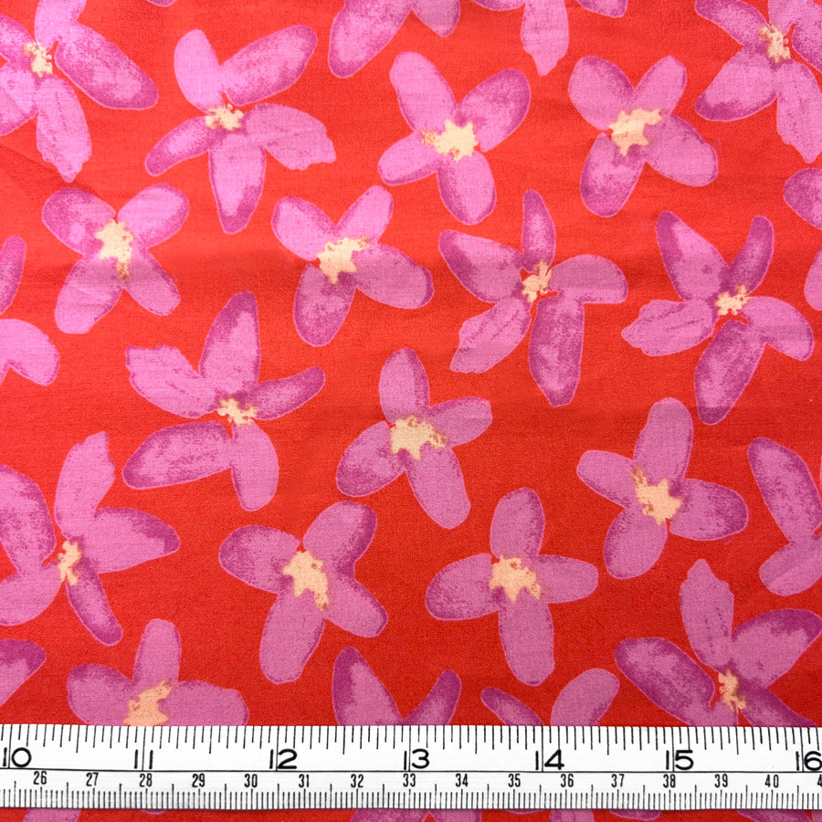 Supima cotton lawn pink lilac flower dress fabric carrie ruler