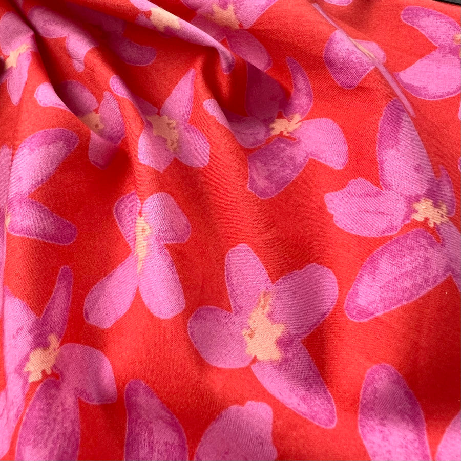 Supima cotton lawn pink lilac flower dress fabric carrie ruler cu