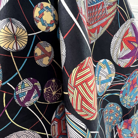 Supima cotton lawn yarn party dress fabric black red hang