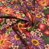 Sussex Calendula Floral Orange Cotton Lawn Brown Pink Dress Fabric