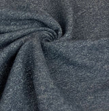 Sweatshirt Lurex Navy Knitted Cotton And Polyester Jersey Fabric Close Up Fabric Photo 2