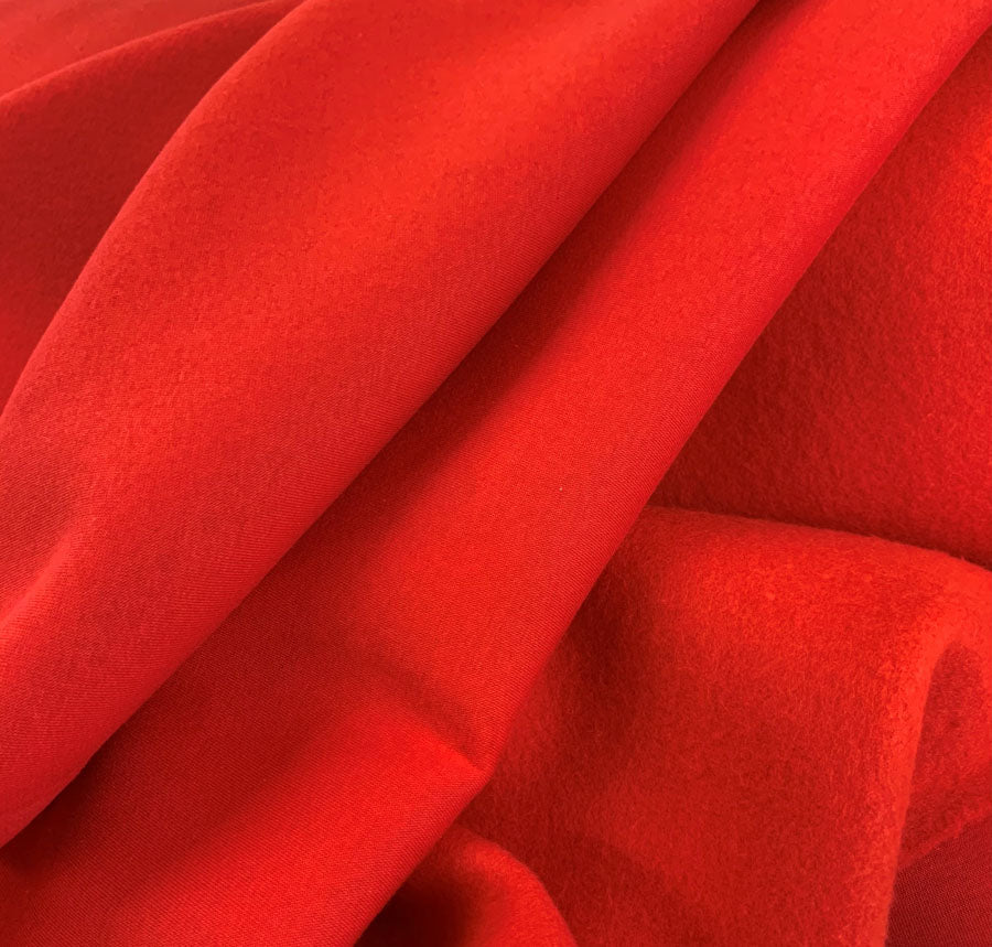 Sweatshirt Red Knitted Cotton And Polyester Jersey Fabric Drape Fabric Photo