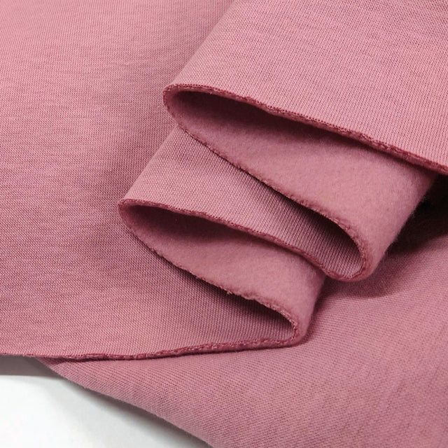 Sweatshirt Rose Pink Plain Poly Cotton Knitted Sweatshirting Jogger Fabic Close Up Fabric Photo