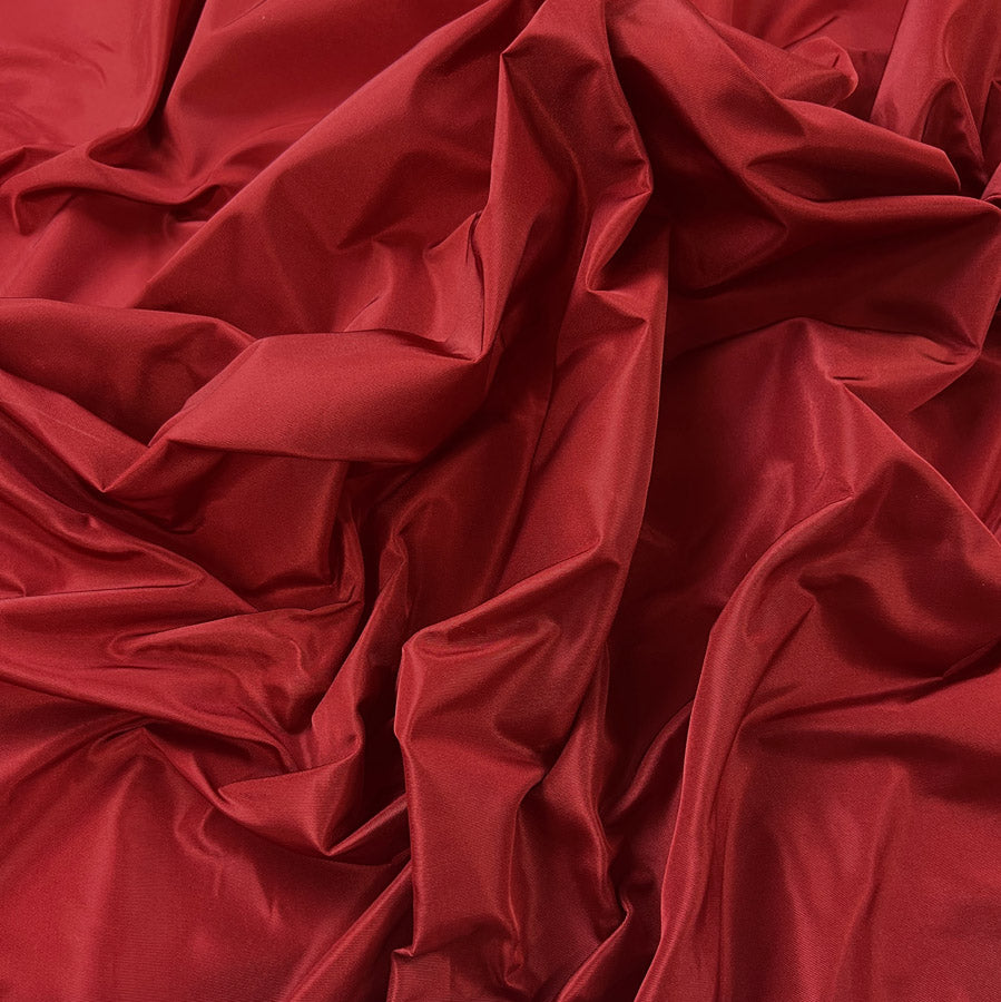 Taffeta Dressmaking Fabric Plain Taffy Ruby Red