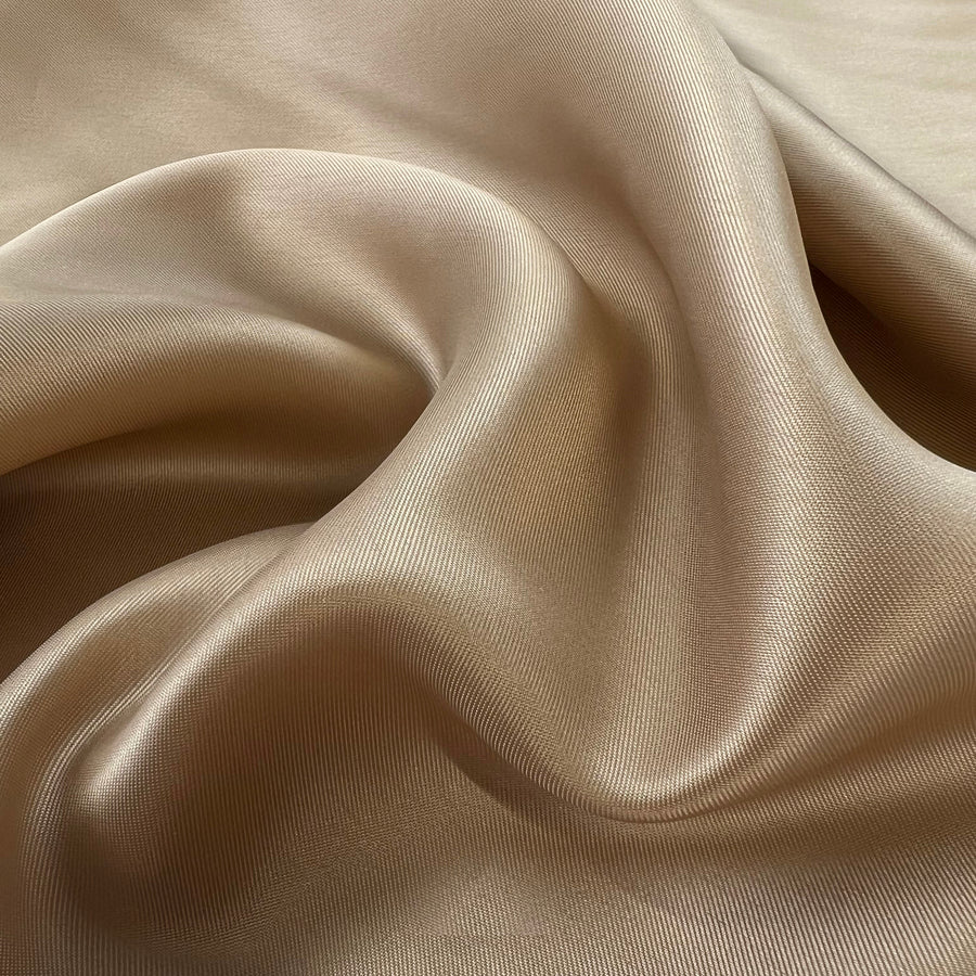 Tan Twill Lining Acetate Viscose Fabric