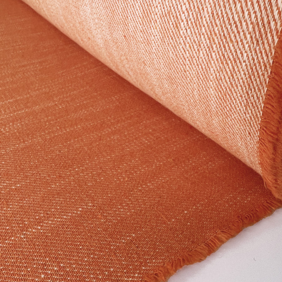 Tangerine Dream Orange White Polyester Cotton Viscose Trousering Fabric Roll