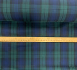 Tartan Lawn Black Watch Black Navy Green Tartan Design Cotton Lawn Scale