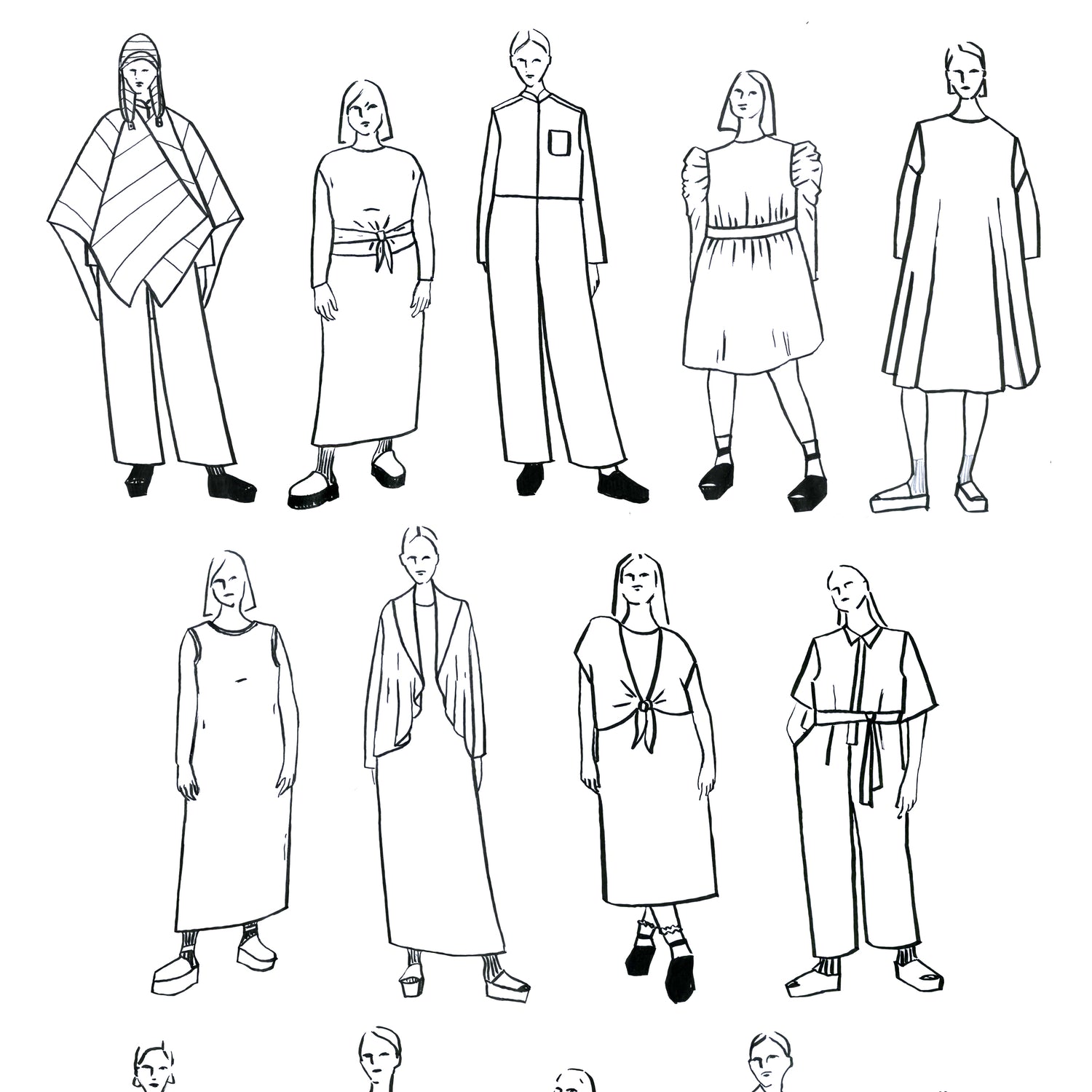 Tauko sewing pattern magazine issue no 1 sketch