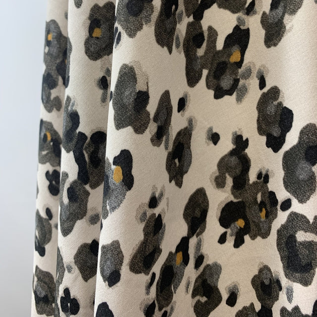 Tencel Lawn Timeless Sustainably Sourced Lawn Fabric Abstract Animal Print Black Cream Drape