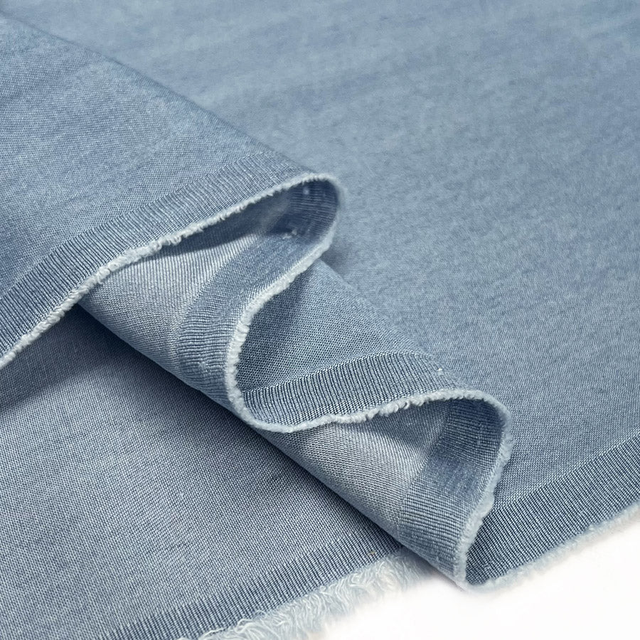 Tencel Feel Denim Chambray Light Bleached Blue Viscose Soft Dress Fabric Fold 77Ffcb6A 5A8E 4899 Bbdd 46473C22F136