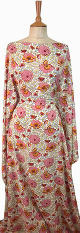 Tencel Lawn Clementine Ivory Floral Woven Dress Fabric Mannequin