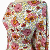 Tencel Lawn Clementine Ivory Floral Woven Dress Fabric Side