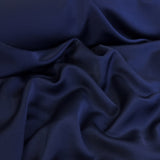 Tesoro Navy Italian Satin Polyester Ex Designer Dress Fabric