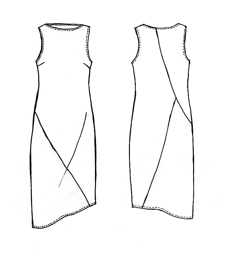 Tessuti Aida Dress Sewing Pattern Uk 6 16 Sketch
