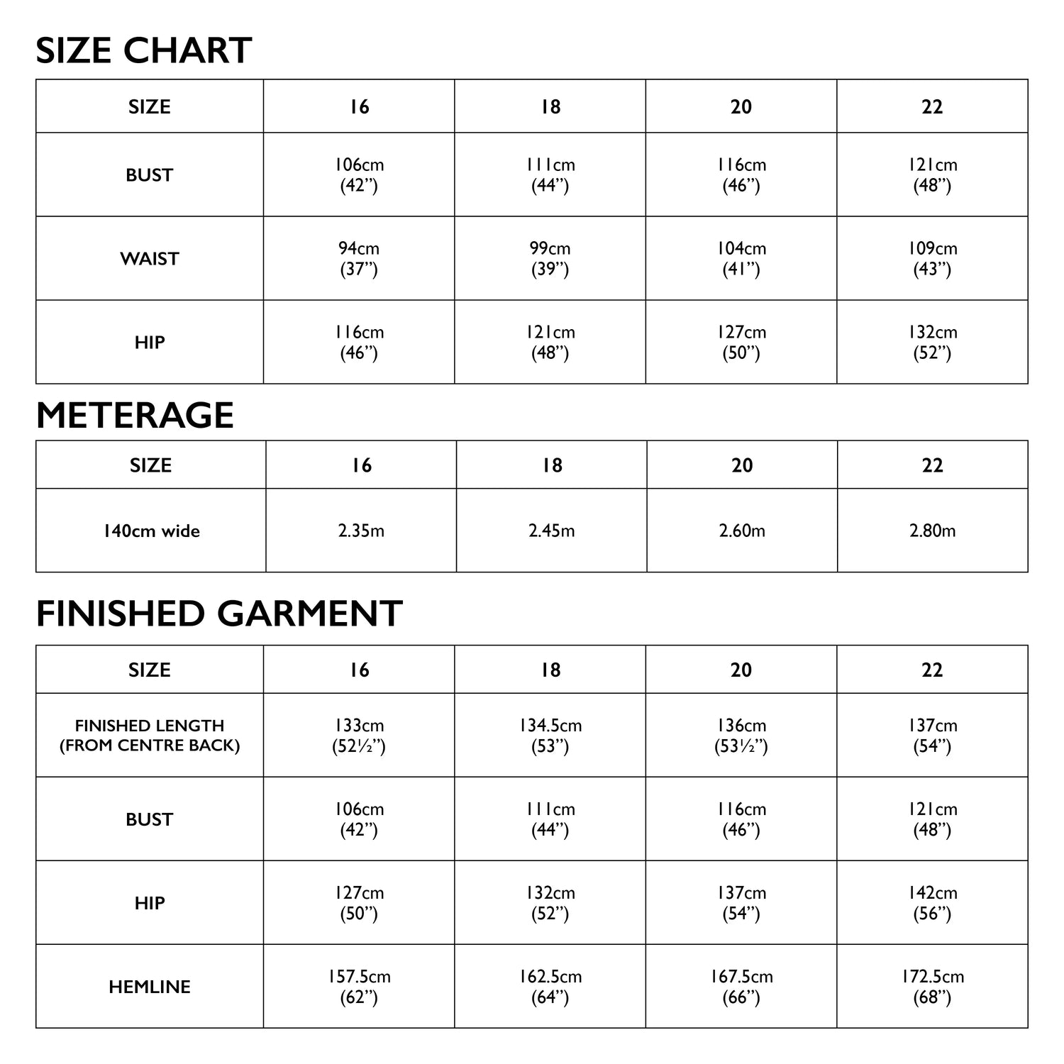 Tessuti Alessi Bias Dress Pattern Uk 16 22 Size Chart