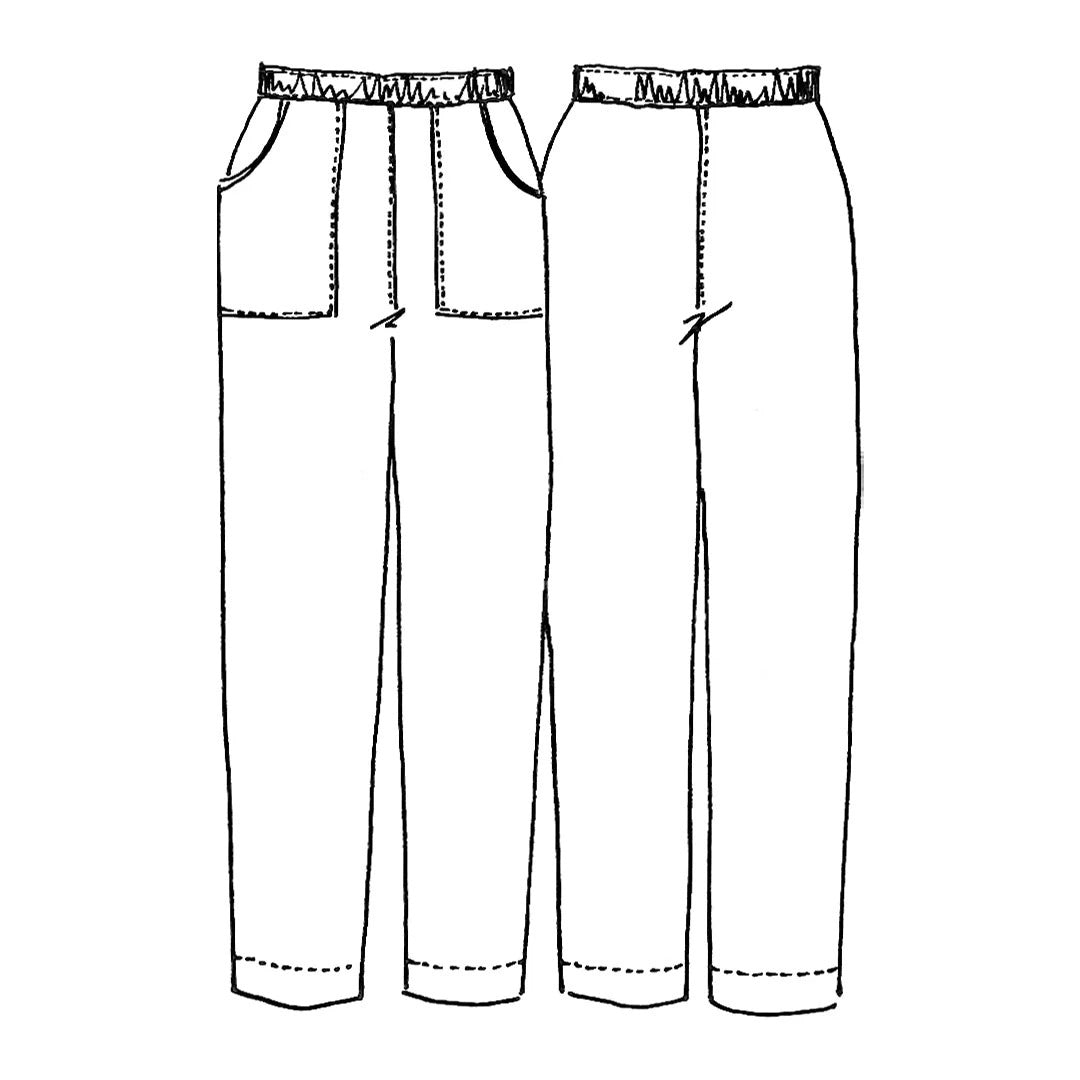 Tessuti Jensen Pants Sewing Pattern Sketch