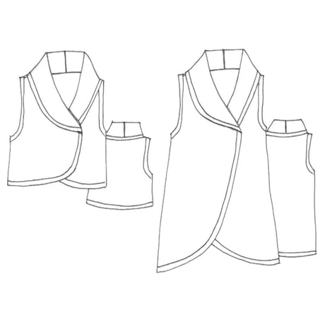 Tessuti Kyoto Vest Sewing Pattern Uk Xxs Xl Sketch