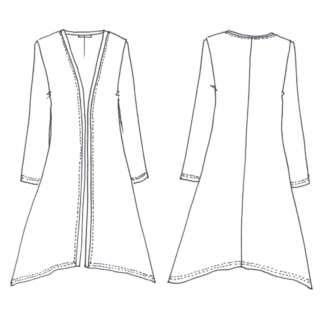 Tessuti Megan Longline Cardigan Pattern Uk Xxs Xl Sketch