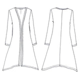 Tessuti Megan Longline Cardigan Pattern Uk Xxs Xl Sketch