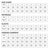 Tessuti Sonia Shorts Sewing Pattern Uk 6 22 Size Chart
