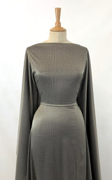 The Rachel Houndstooth Microdolly Brown Cream Stretch Dress Fabric Drape Fabric Photo