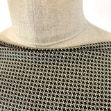 The Rachel Houndstooth Microdolly Brown Cream Stretch Dress Fabric Neck Close Up Fabric Photo Custom