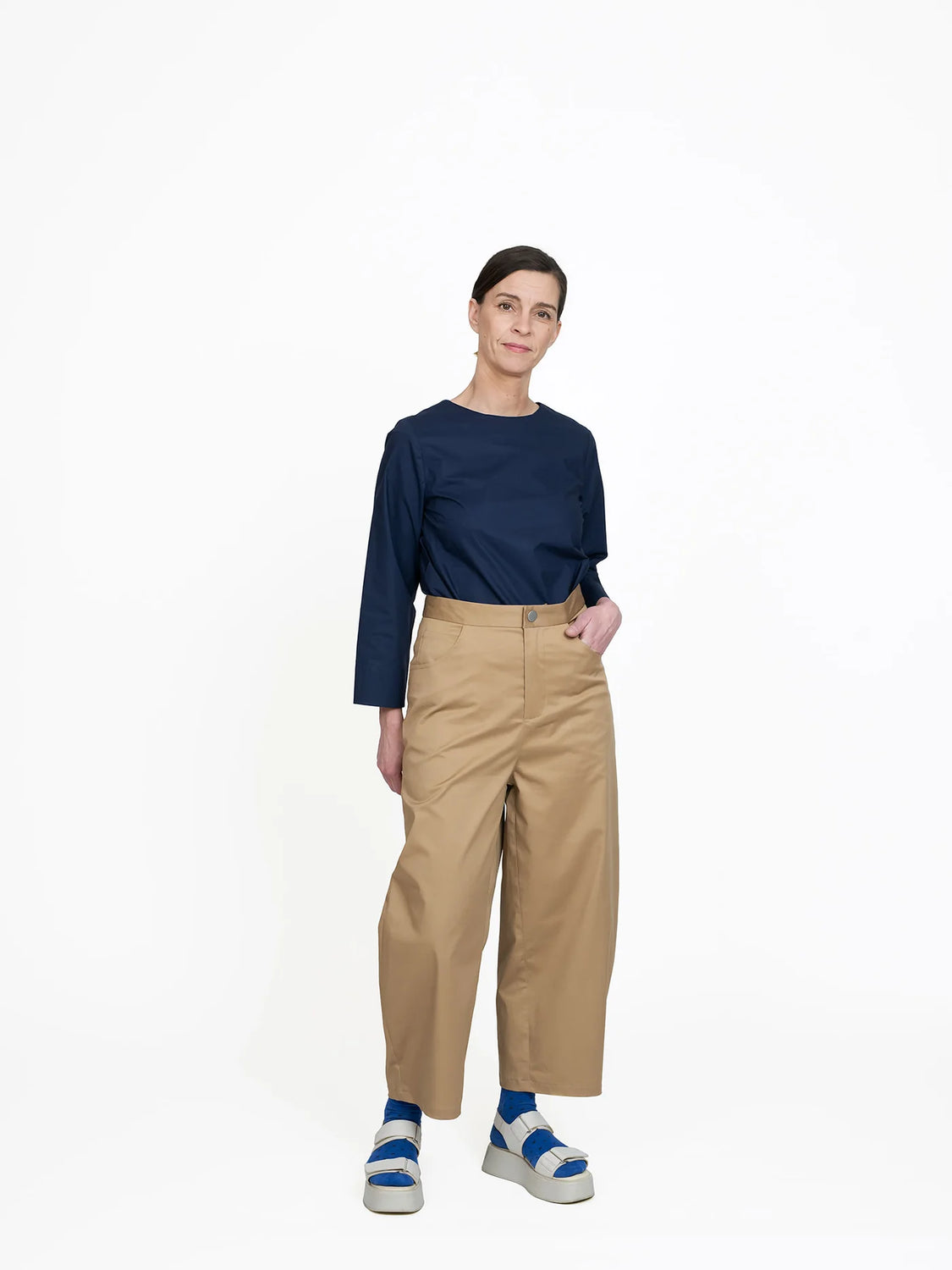 The Assembly Line Barrel Leg Trousers Pattern 5
