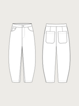 The Assembly Line Barrel Leg Trousers Pattern Sketch