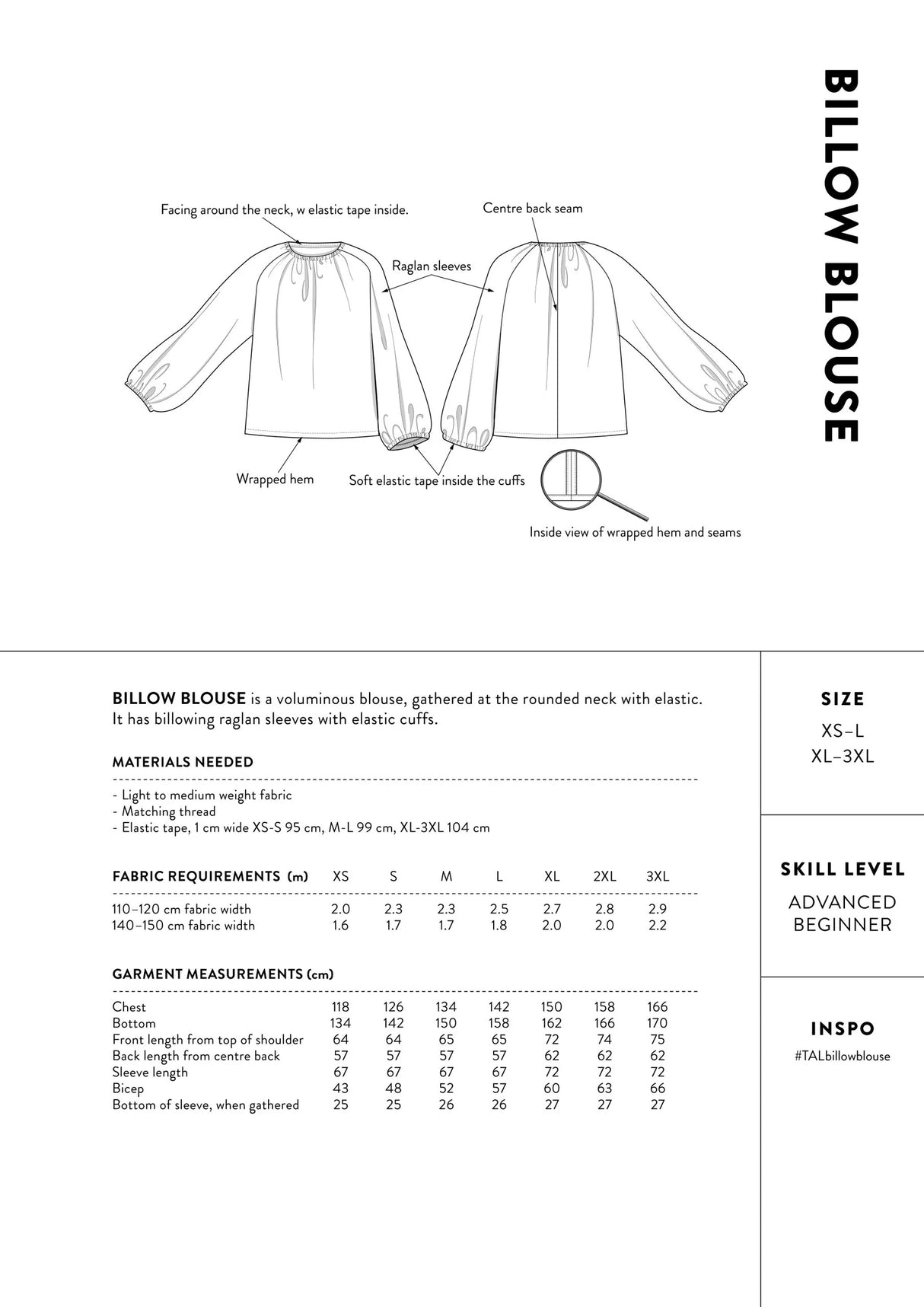 The Assembly Line Billow Blouse Pattern Back
