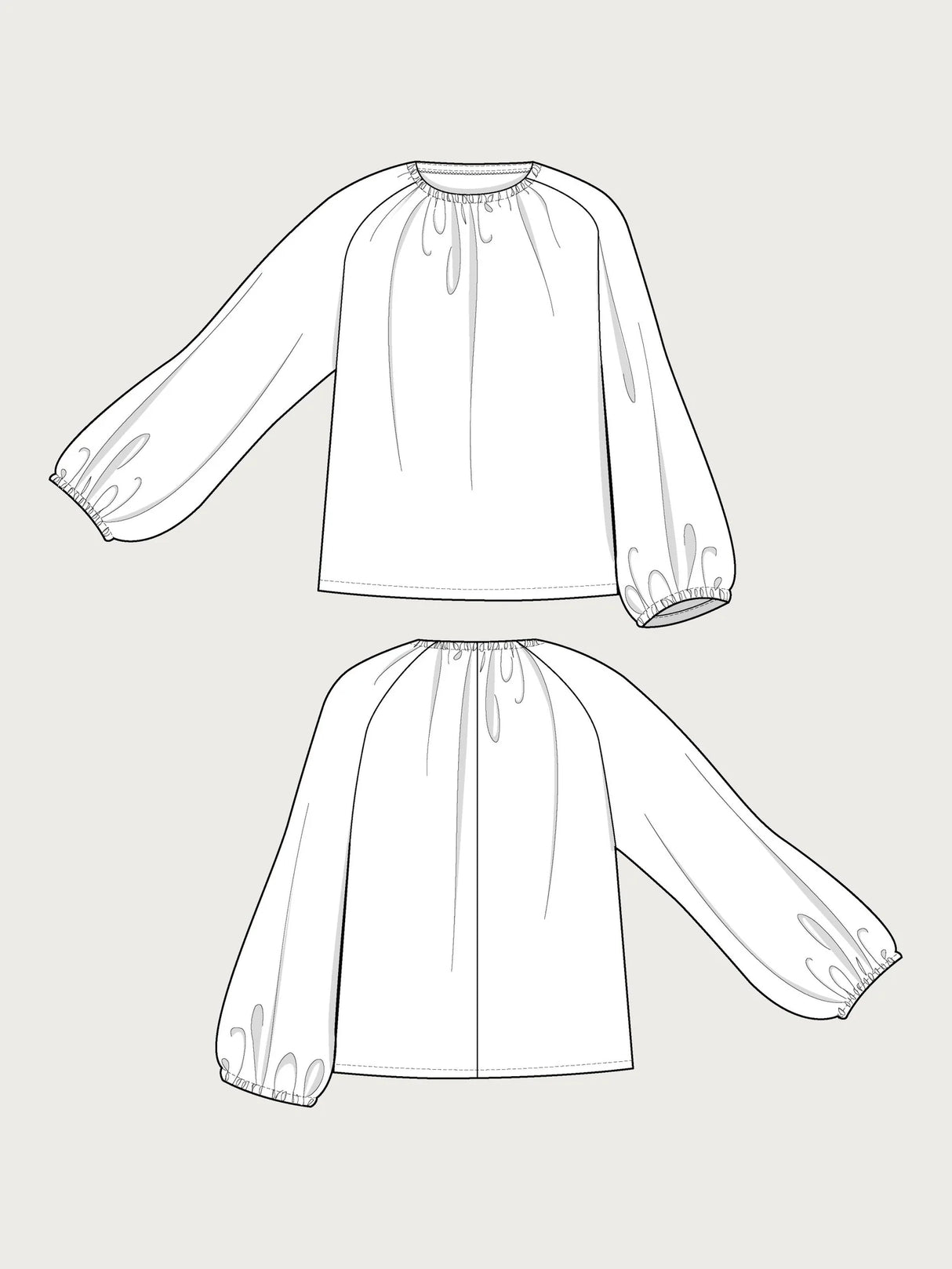 The Assembly Line Billow Blouse Pattern Sketch