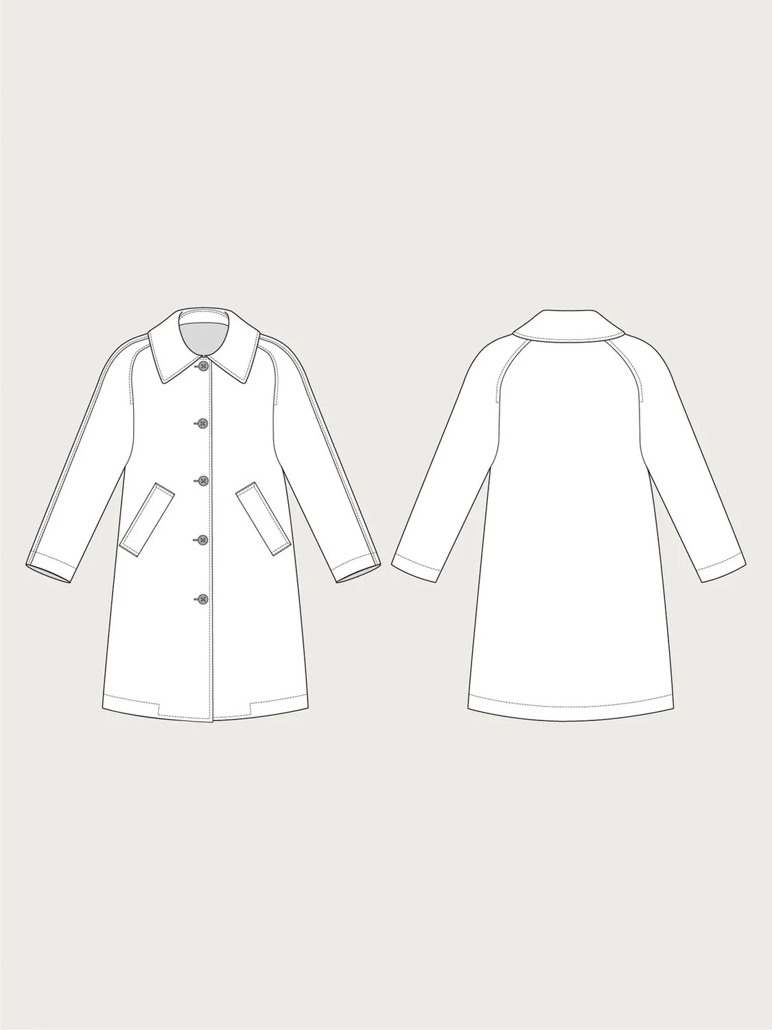 The Assembly Line Car Coat Sewing Pattern Sketch