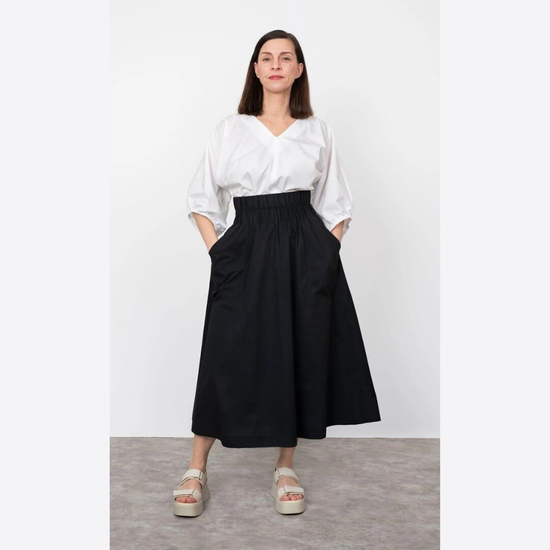 The Assembly Line Elastic Waist Maxi Skirt Pattern 1